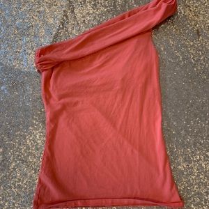 VS Asymmetrical Off-Shoulder Bra Top - Coral